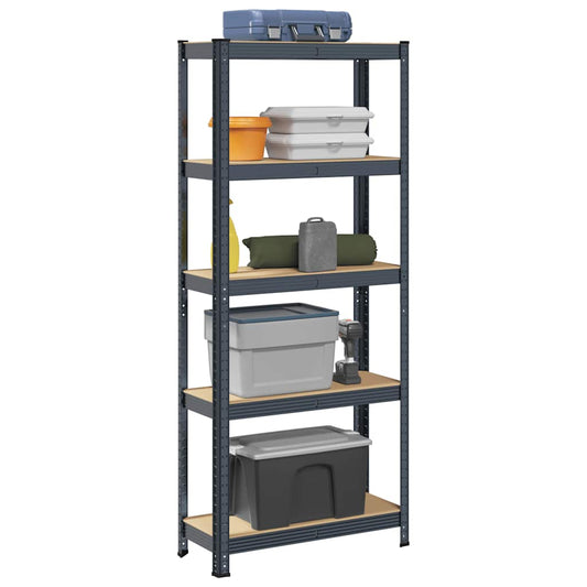 vidaXL Étagère de rangement 5 niveaux Anthracite Acier bois ingénierie