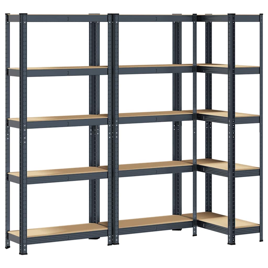 vidaXL Étagères de rangement 5 niveaux 3 pcs acier bois d'ingénierie