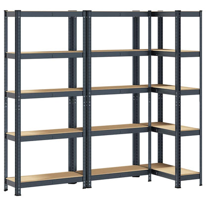 vidaXL Étagères de rangement 5 niveaux 3 pcs acier bois d'ingénierie
