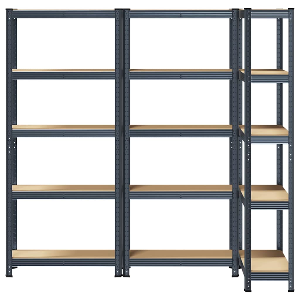 vidaXL Étagères de rangement 5 niveaux 3 pcs acier bois d'ingénierie