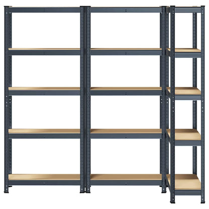 vidaXL Étagères de rangement 5 niveaux 3 pcs acier bois d'ingénierie