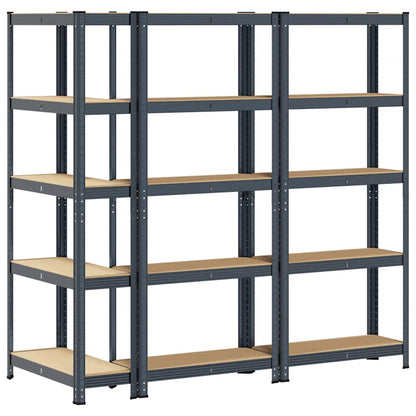 vidaXL Étagères de rangement 5 niveaux 3 pcs acier bois d'ingénierie