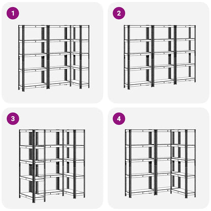 vidaXL Étagères de rangement 5 niveaux 3 pcs acier bois d'ingénierie
