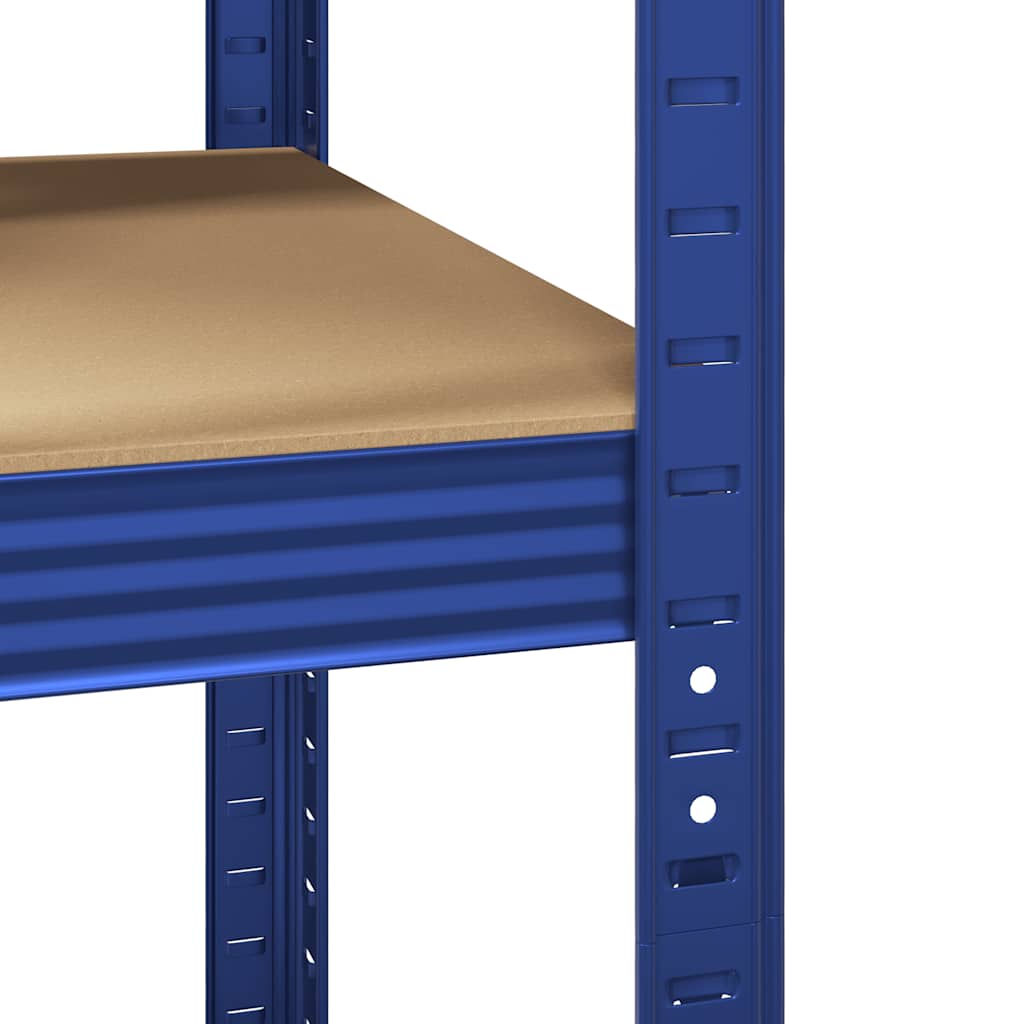 vidaXL Étagère d'angle à 5 niveaux Bleu Acier et bois d'ingénierie