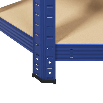 vidaXL Étagère d'angle à 5 niveaux Bleu Acier et bois d'ingénierie