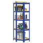 vidaXL Étagère d'angle à 5 niveaux Bleu Acier et bois d'ingénierie