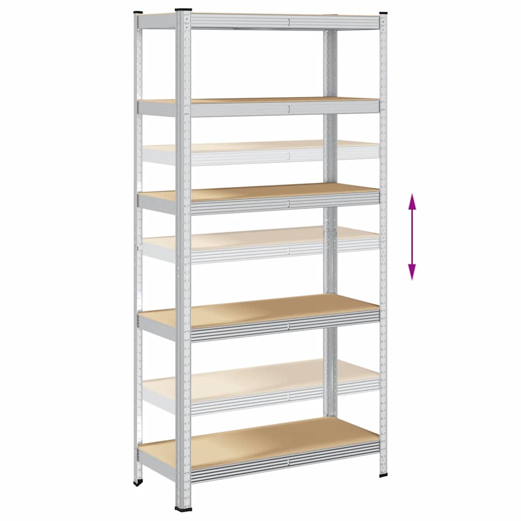 vidaXL Étagère de rangement 5 niveaux Argenté Acier et bois ingénierie
