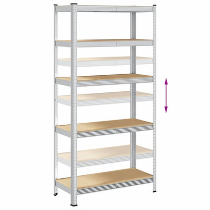 vidaXL Étagère de rangement 5 niveaux Argenté Acier et bois ingénierie
