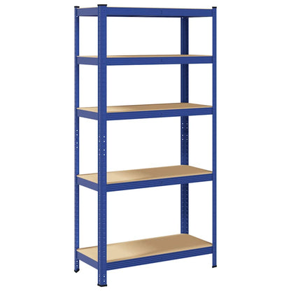 vidaXL Étagère de rangement à 5 niveaux Bleu Acier et bois ingénierie
