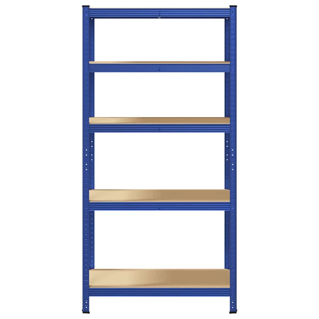 vidaXL Étagère de rangement à 5 niveaux Bleu Acier et bois ingénierie