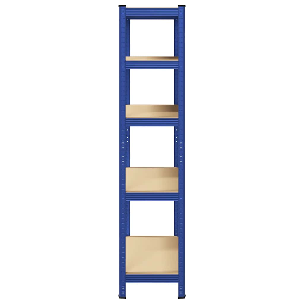 vidaXL Étagère de rangement à 5 niveaux Bleu Acier et bois ingénierie