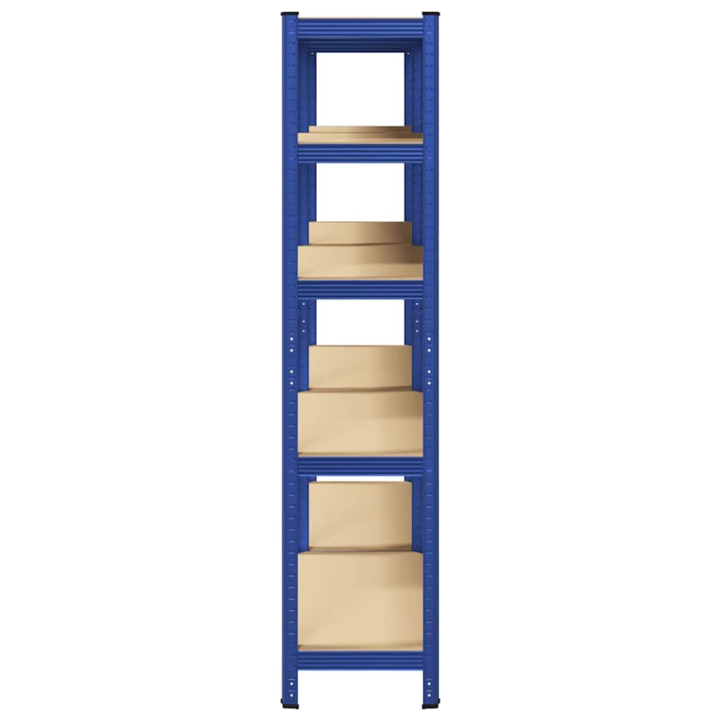 vidaXL Étagères de rangement à 5 niveaux 2 pcs Bleu Acier et bois