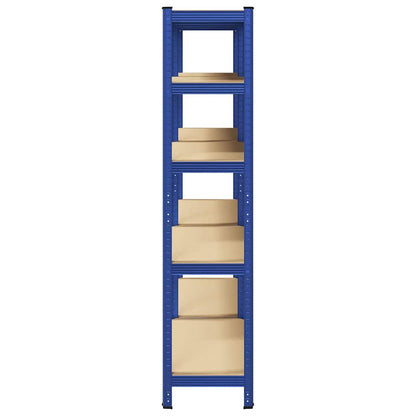 vidaXL Étagères de rangement à 5 niveaux 2 pcs Bleu Acier et bois