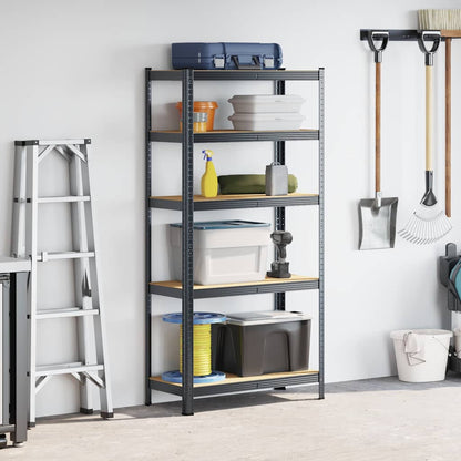 vidaXL Étagère de rangement 5 niveaux Anthracite Acier bois ingénierie