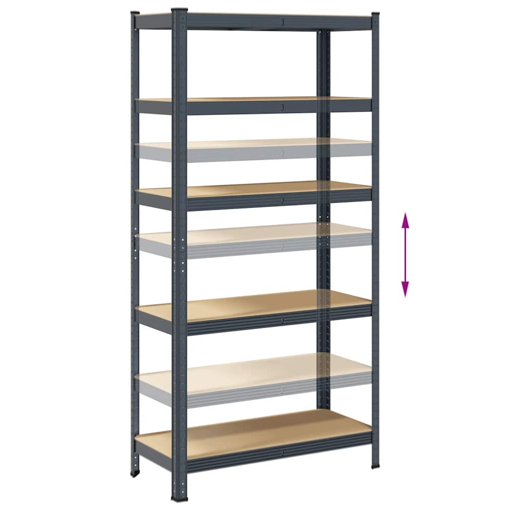 vidaXL Étagère de rangement 5 niveaux Anthracite Acier bois ingénierie