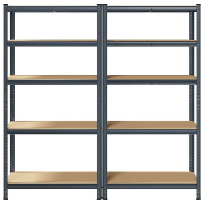 vidaXL Étagères de rangement 5 niveaux 2 pcs Anthracite Acier et bois