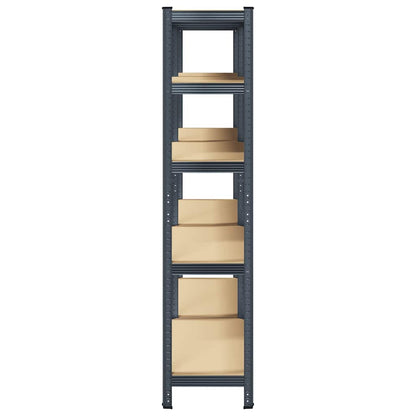 vidaXL Étagères de rangement 5 niveaux 2 pcs Anthracite Acier et bois