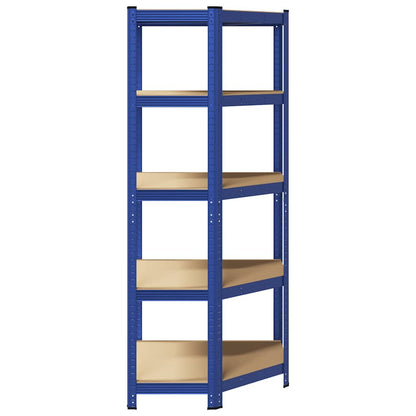 vidaXL Étagère d'angle à 5 niveaux Bleu Acier et bois d'ingénierie