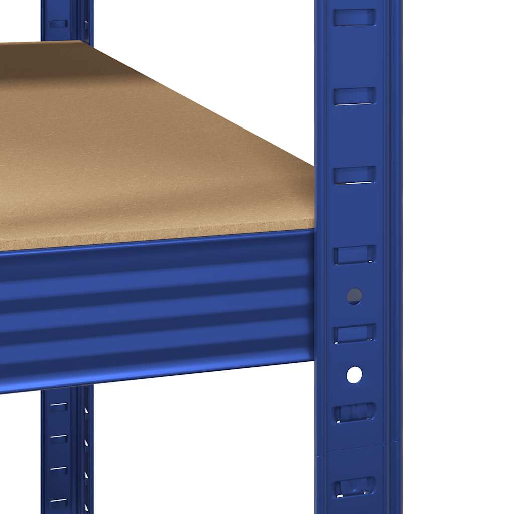 vidaXL Étagère d'angle à 5 niveaux Bleu Acier et bois d'ingénierie