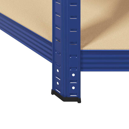 vidaXL Étagère d'angle à 5 niveaux Bleu Acier et bois d'ingénierie