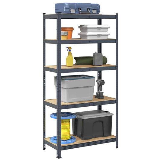 vidaXL Étagère résistante 5 niveaux anthracite acier bois d'ingénierie