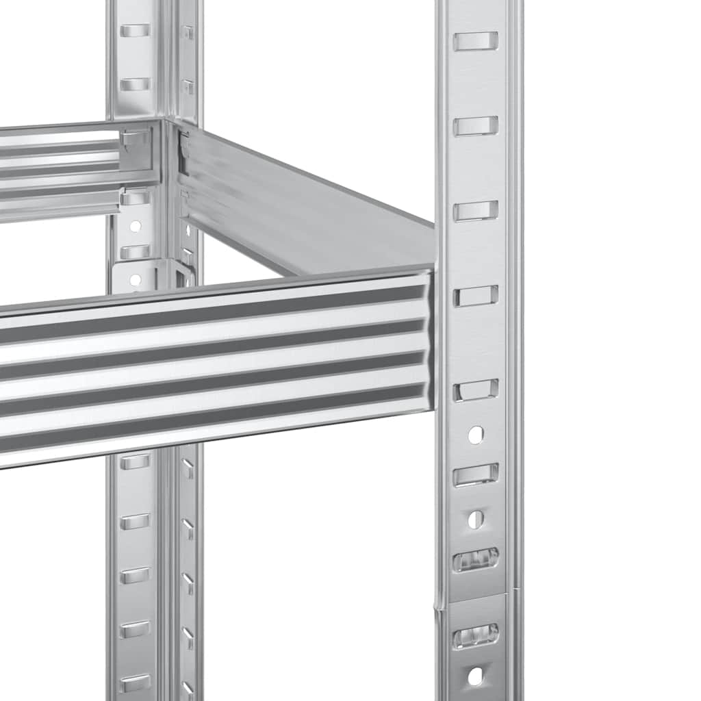 vidaXL Étagère à pneus à 2 niveaux argent acier et bois d'ingénierie
