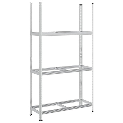 vidaXL Étagère à pneus à 3 niveaux argent 110x40x200 cm acier