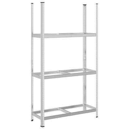 vidaXL Étagère à pneus à 3 niveaux argent 110x40x200 cm acier