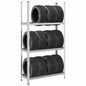 vidaXL Étagère à pneus à 3 niveaux argent 110x40x200 cm acier