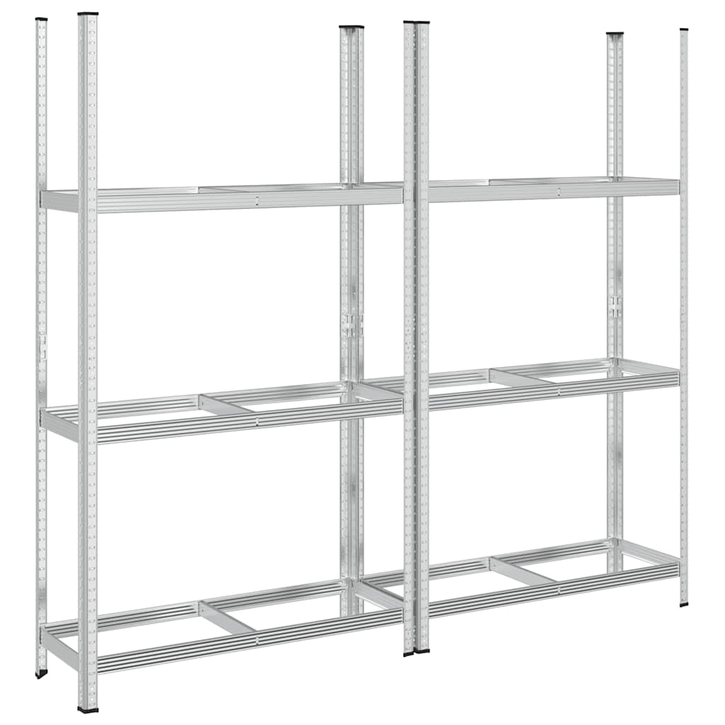 vidaXL Étagère à pneus à 3 niveaux 2 pcs argenté 110x40x200 cm acier