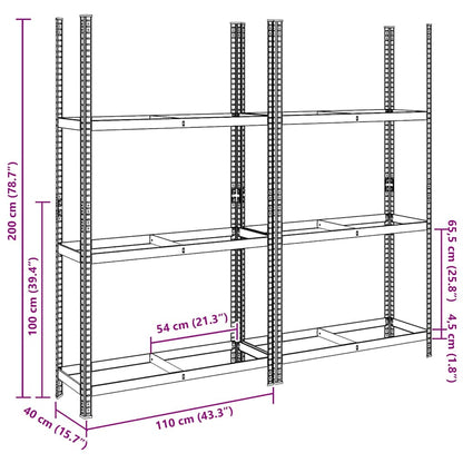 vidaXL Étagère à pneus à 3 niveaux 2 pcs argenté 110x40x200 cm acier