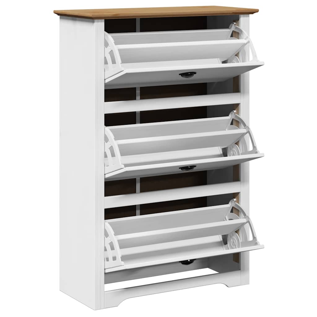 VidaXL Étagère à chaussures BODO blanc et marron 80x35x118 cm