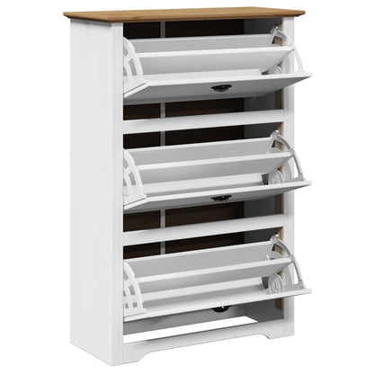 VidaXL Étagère à chaussures BODO blanc et marron 80x35x118 cm