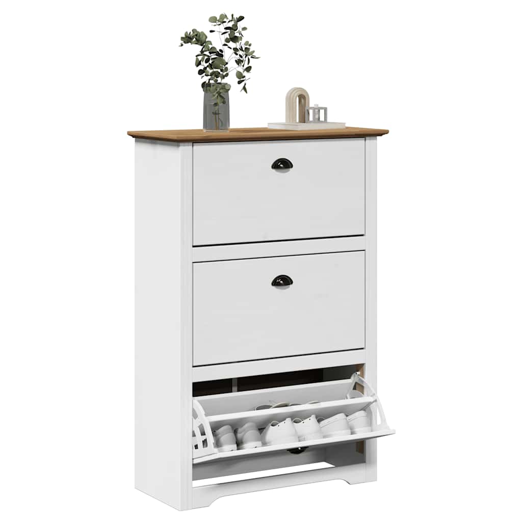 VidaXL Étagère à chaussures BODO blanc et marron 80x35x118 cm
