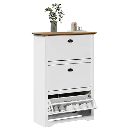 VidaXL Étagère à chaussures BODO blanc et marron 80x35x118 cm