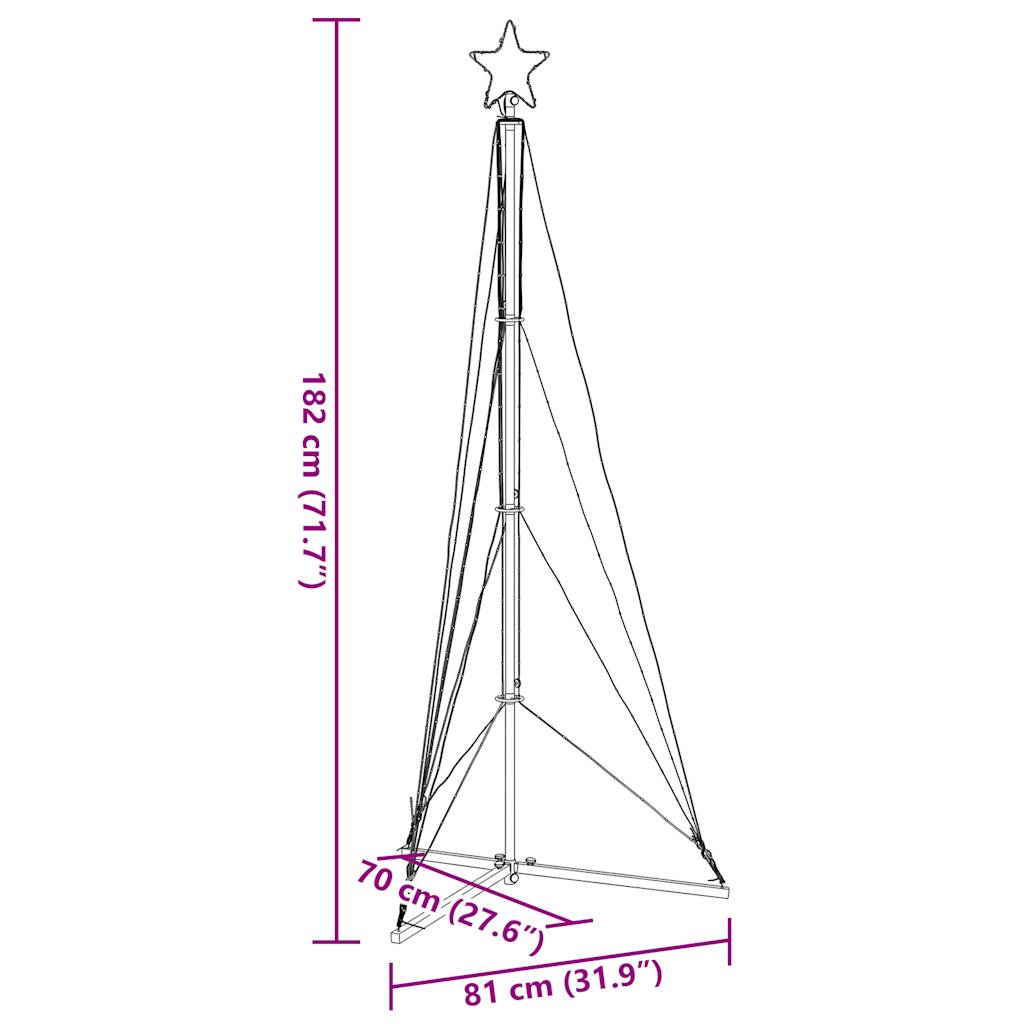 vidaXL Guirlande de sapin de Noël 363 LED bleu 182 cm