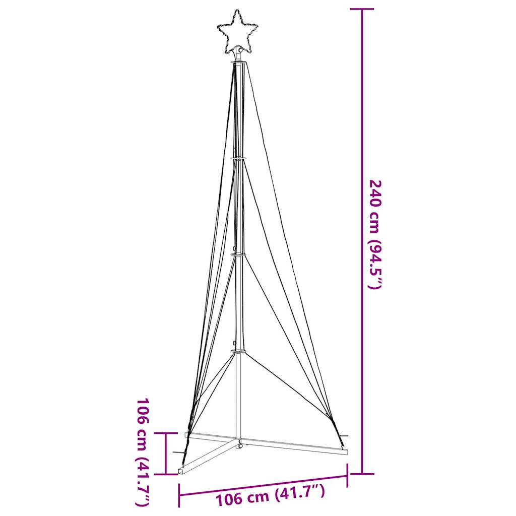 vidaXL Guirlande de sapin de Noël 483 LED blanc froid 240 cm