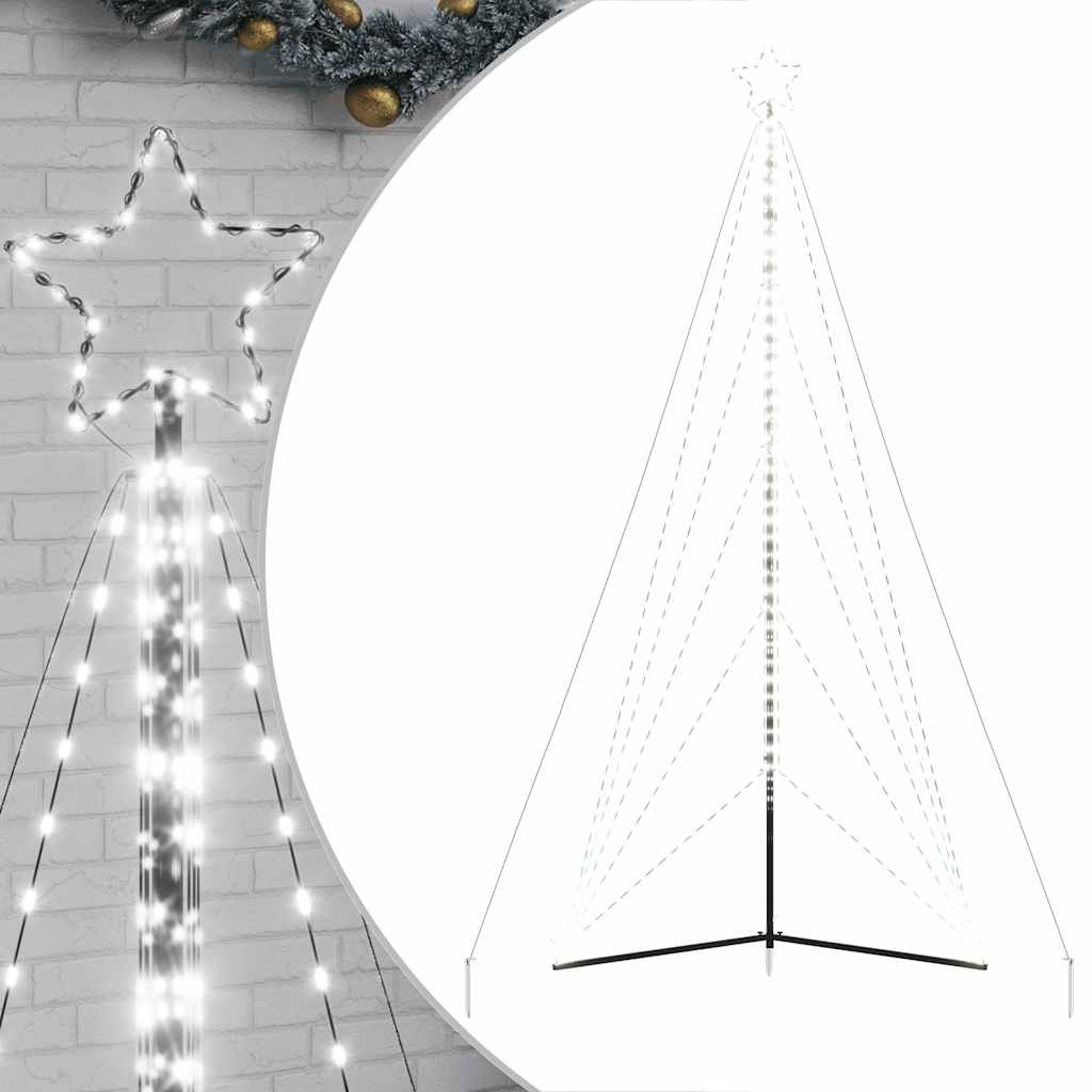 vidaXL Guirlande de sapin de Noël 615 LED blanc froid 404,5 cm
