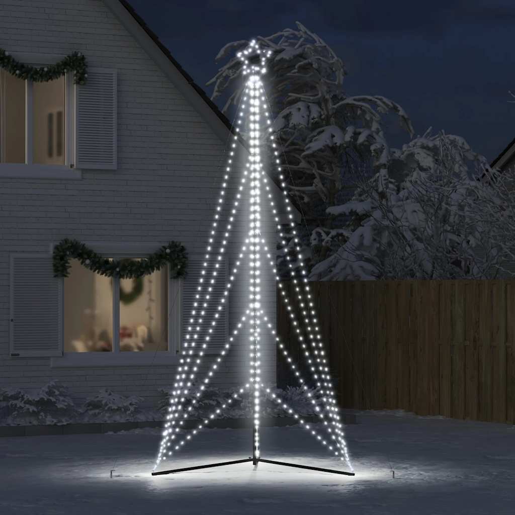 vidaXL Guirlande de sapin de Noël 615 LED blanc froid 404,5 cm