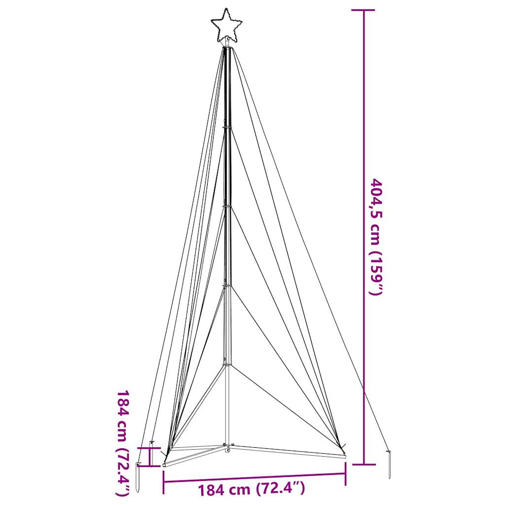 vidaXL Guirlande de sapin de Noël 615 LED blanc froid 404,5 cm