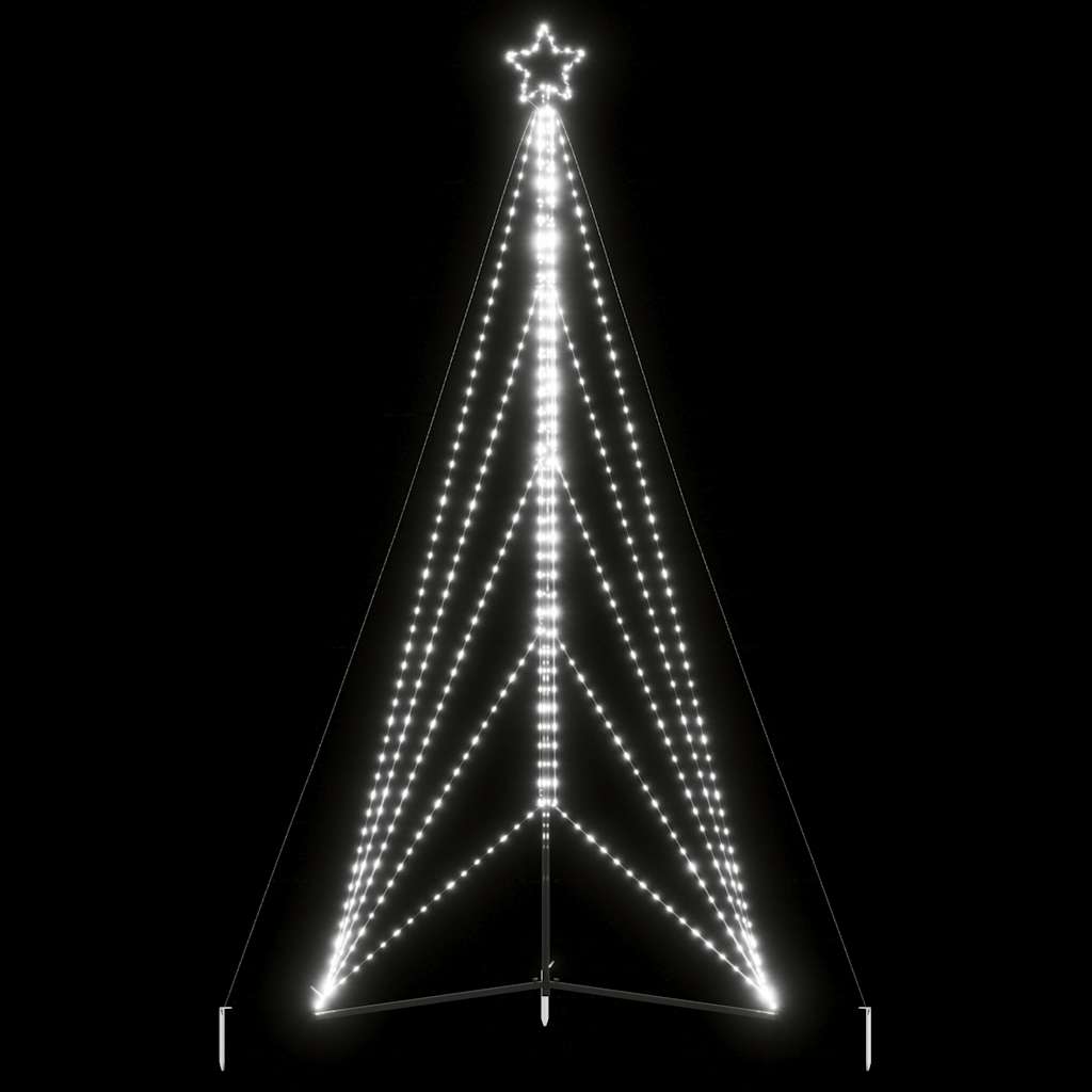 vidaXL Guirlande de sapin de Noël 615 LED blanc froid 404,5 cm