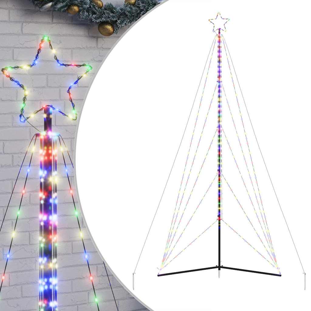 vidaXL Guirlande de sapin de Noël 615 LED colorées 404,5 cm