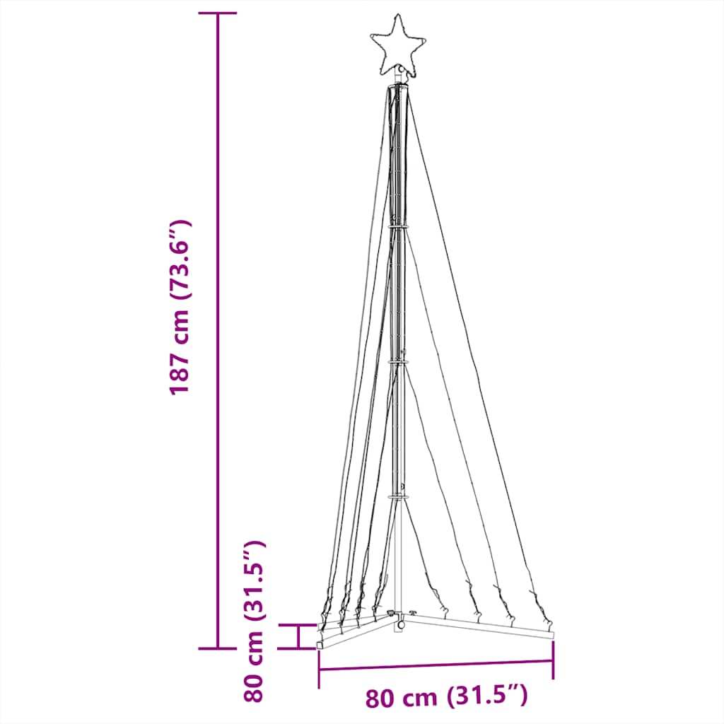 vidaXL Guirlande de sapin de Noël 339 LED colorées 187 cm