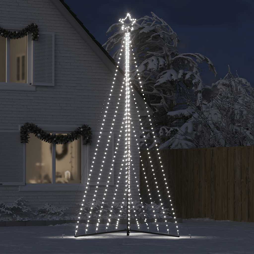 vidaXL Guirlande de sapin de Noël 570 LED blanc froid 399 cm