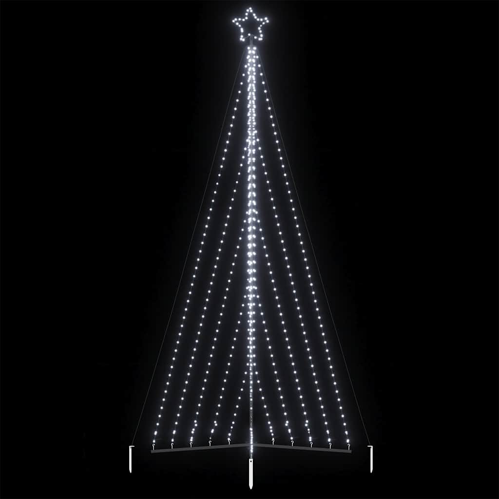 vidaXL Guirlande de sapin de Noël 570 LED blanc froid 399 cm