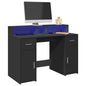 vidaXL Bureau avec lumières LED noir 120x55x91 cm bois d'ingénierie