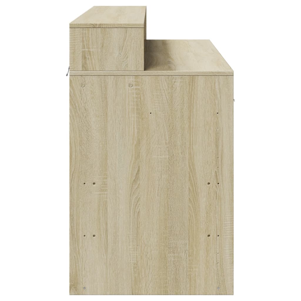vidaXL Bureau avec lumières LED chêne sonoma bois d'ingénierie