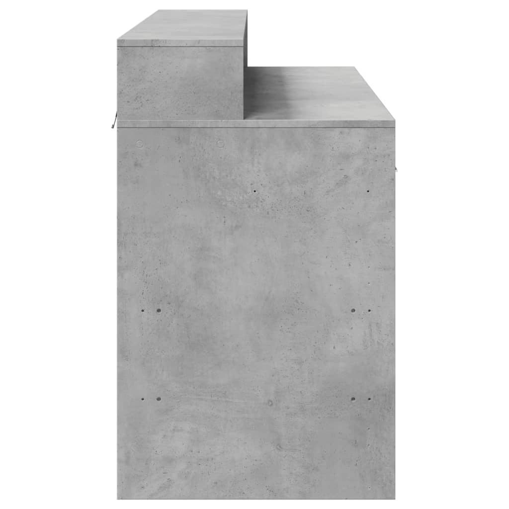 vidaXL Bureau et lumières LED gris béton 120x55x91cm bois d'ingénierie