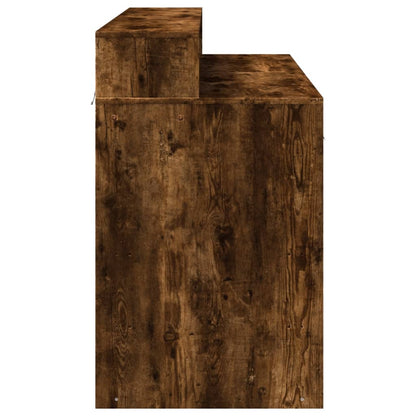 vidaXL Bureau et lumières LED chêne fumé 120x55x91cm bois d'ingénierie