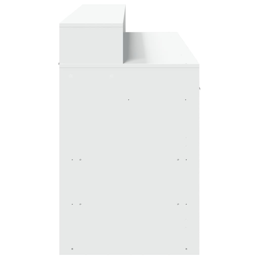 vidaXL Bureau avec lumières LED blanc 140x55x91 cm bois d'ingénierie